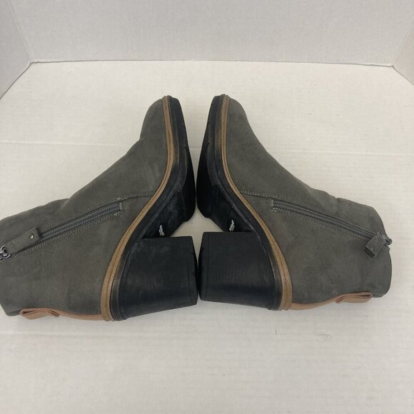 Dr Scholls Suede Finderkeeper Boots Womens Size 7M Gray Block Heel Ankle Booties - Picture 13 of 15